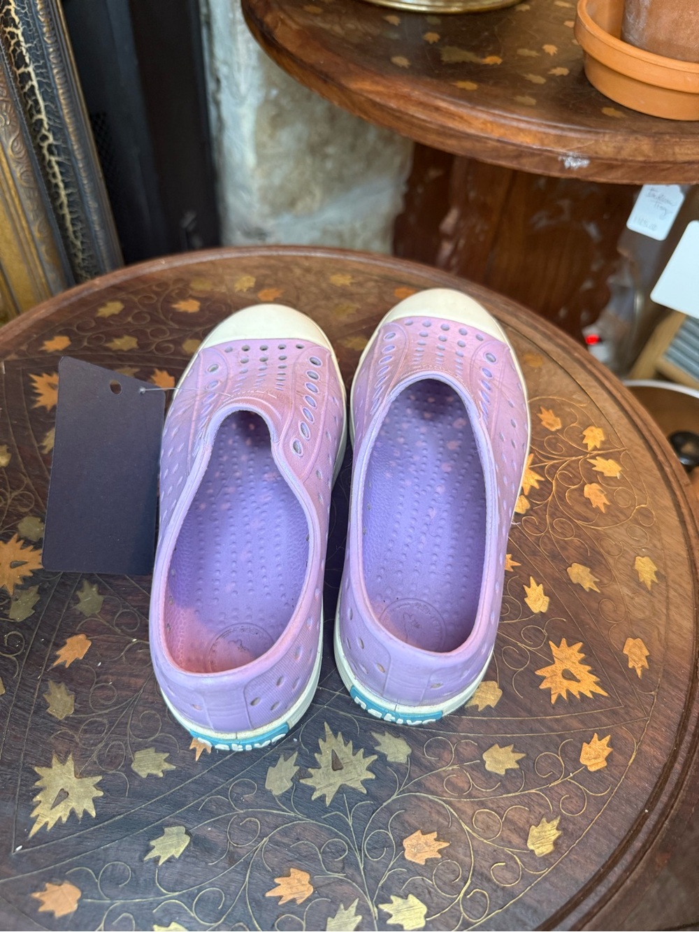 Native Kids Slip-On Sneakers in Lavender with White Toecaps
